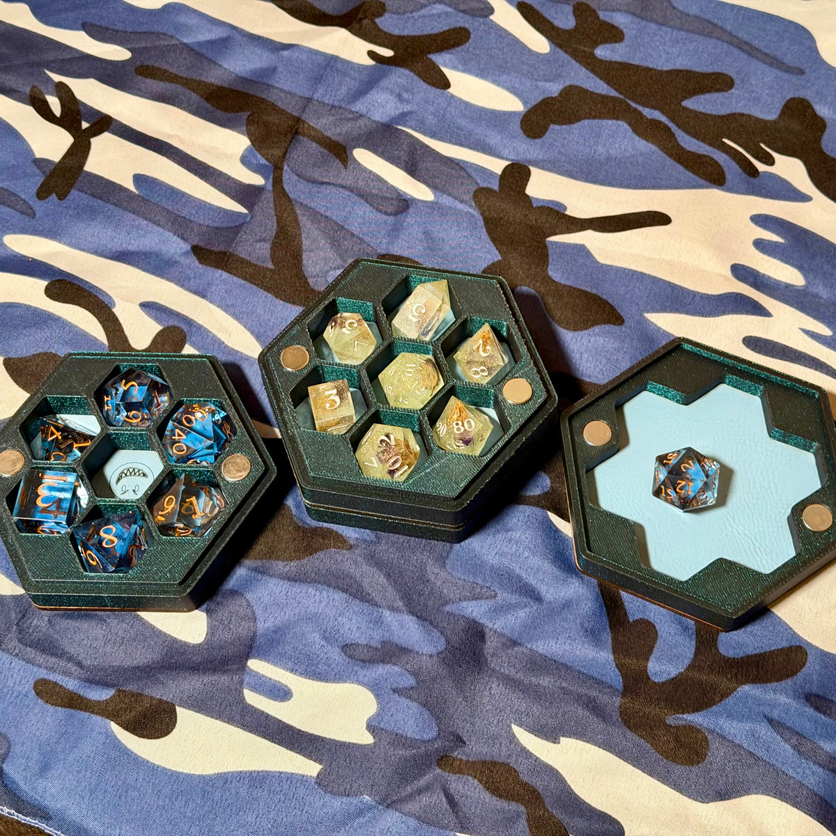 Stratum Double-Decker Dice Case | 14-Slot Dual-Tier Vault & Tray